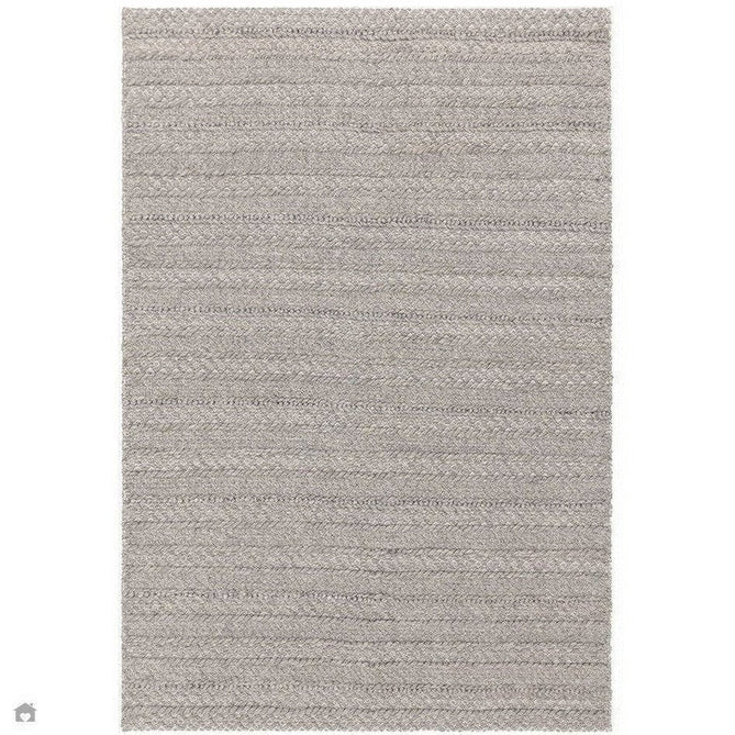 Grayson Modern Plain Hand-Woven Textured Knit Weave Heavyweight Durable Eco-Friendly Recycled Stain-Resistant Weatherproof Flatweave In-Outdoor Grey Rug-Asiatic Carpets-Rug Love - The Most Loved Rug Store