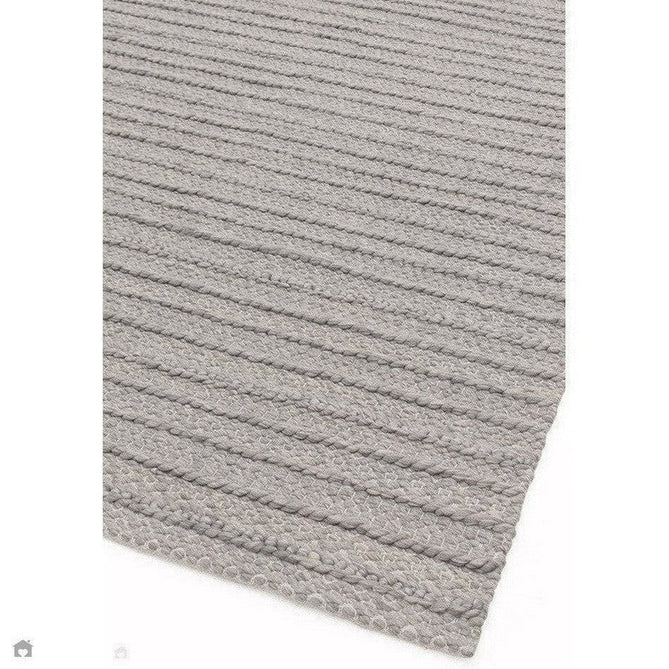 Grayson Modern Plain Hand-Woven Textured Knit Weave Heavyweight Durable Eco-Friendly Recycled Stain-Resistant Weatherproof Flatweave In-Outdoor Grey Rug-Asiatic Carpets-Rug Love - The Most Loved Rug Store