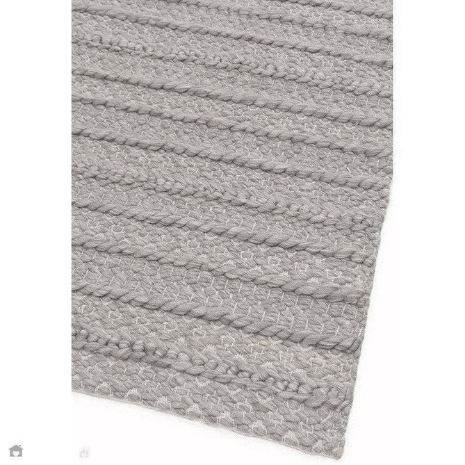 Grayson Modern Plain Hand-Woven Textured Knit Weave Heavyweight Durable Eco-Friendly Recycled Stain-Resistant Weatherproof Flatweave In-Outdoor Grey Rug-Asiatic Carpets-Rug Love - The Most Loved Rug Store