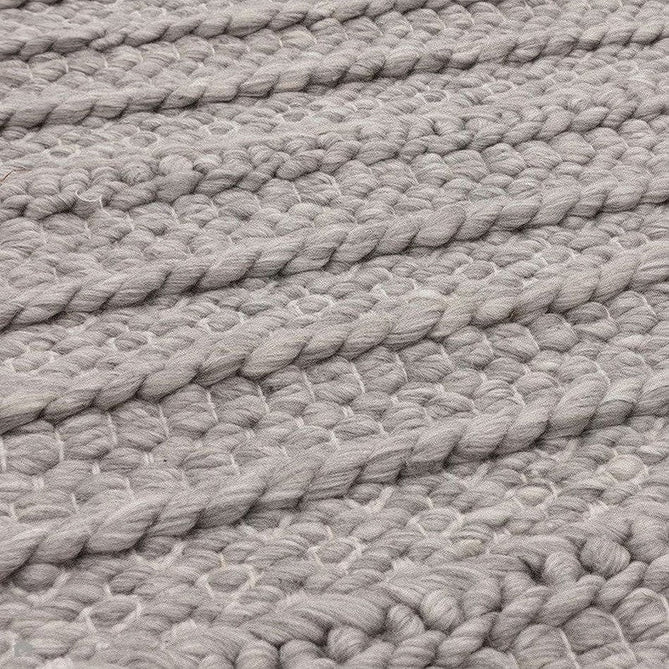 Grayson Modern Plain Hand-Woven Textured Knit Weave Heavyweight Durable Eco-Friendly Recycled Stain-Resistant Weatherproof Flatweave In-Outdoor Grey Rug-Asiatic Carpets-Rug Love - The Most Loved Rug Store