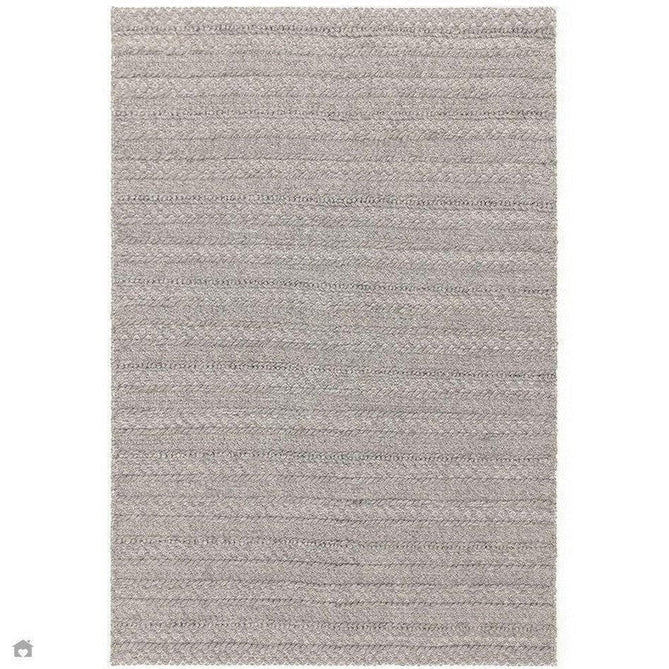 Grayson Modern Plain Hand-Woven Textured Knit Weave Heavyweight Durable Eco-Friendly Recycled Stain-Resistant Weatherproof Flatweave In-Outdoor Grey Rug-Asiatic Carpets-Rug Love - The Most Loved Rug Store