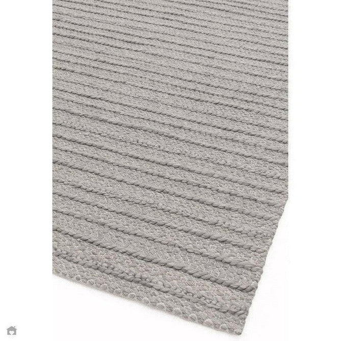 Grayson Modern Plain Hand-Woven Textured Knit Weave Heavyweight Durable Eco-Friendly Recycled Stain-Resistant Weatherproof Flatweave In-Outdoor Grey Rug-Asiatic Carpets-Rug Love - The Most Loved Rug Store