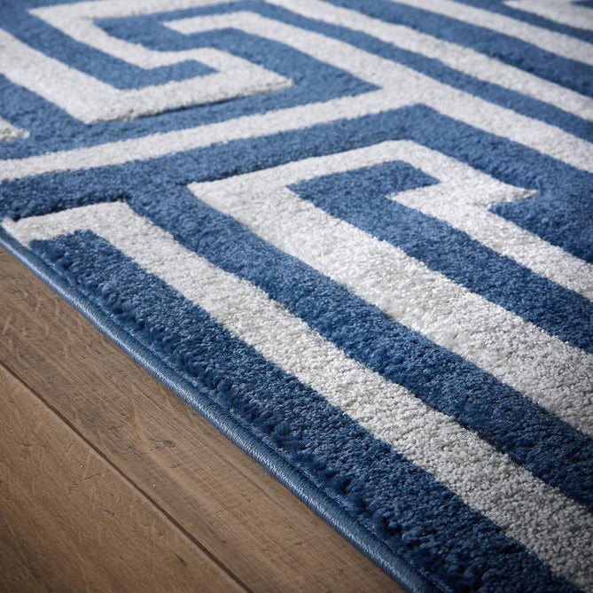 Greek Key Navy Blue/Grey Rug-Origins-Rug Love - The Most Loved Rug Store