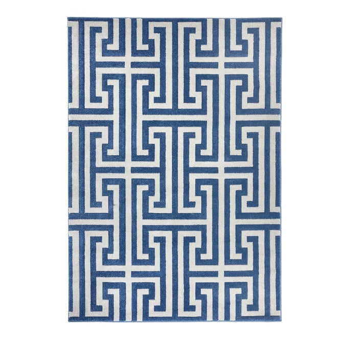 Greek Key Navy Blue/Grey Rug-Origins-Rug Love - The Most Loved Rug Store