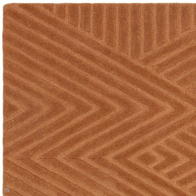 Hague Modern Plain Geometric Hand-Carved Hi-Low 3D Ridged Cut & Loop Pile Textured Wool Desert Sand Rug-Asiatic Carpets-Rug Love - The Most Loved Rug Store