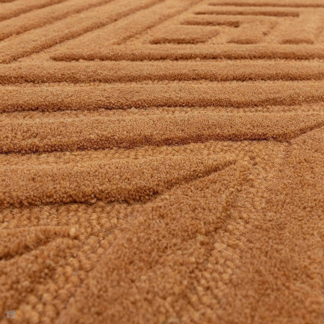 Hague Modern Plain Geometric Hand-Carved Hi-Low 3D Ridged Cut & Loop Pile Textured Wool Desert Sand Rug-Asiatic Carpets-Rug Love - The Most Loved Rug Store