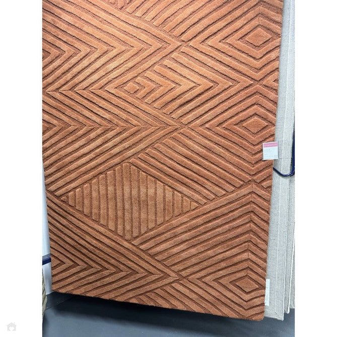 Hague Modern Plain Geometric Hand-Carved Hi-Low 3D Ridged Cut & Loop Pile Textured Wool Desert Sand Rug-Asiatic Carpets-Rug Love - The Most Loved Rug Store