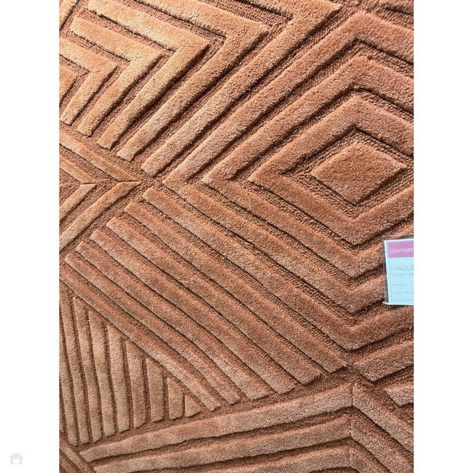 Hague Modern Plain Geometric Hand-Carved Hi-Low 3D Ridged Cut & Loop Pile Textured Wool Desert Sand Rug-Asiatic Carpets-Rug Love - The Most Loved Rug Store
