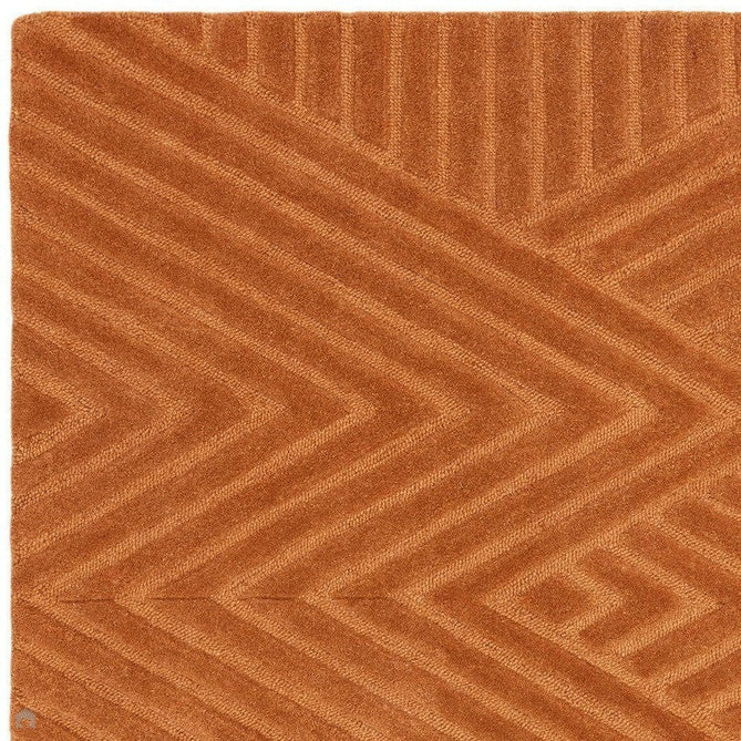 Hague Modern Plain Geometric Hand-Carved Hi-Low 3D Ridged Cut & Loop Pile Textured Wool Desert Sand Rug-Asiatic Carpets-Rug Love - The Most Loved Rug Store