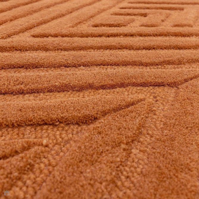 Hague Modern Plain Geometric Hand-Carved Hi-Low 3D Ridged Cut & Loop Pile Textured Wool Desert Sand Rug-Asiatic Carpets-Rug Love - The Most Loved Rug Store