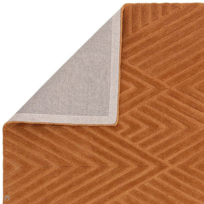 Hague Modern Plain Geometric Hand-Carved Hi-Low 3D Ridged Cut & Loop Pile Textured Wool Desert Sand Rug-Asiatic Carpets-Rug Love - The Most Loved Rug Store