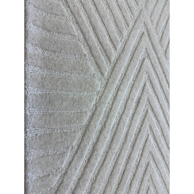 Hague Modern Plain Geometric Hand-Carved Hi-Low 3D Ridged Cut & Loop Pile Textured Wool Ivory Rug-Asiatic Carpets-Rug Love - The Most Loved Rug Store
