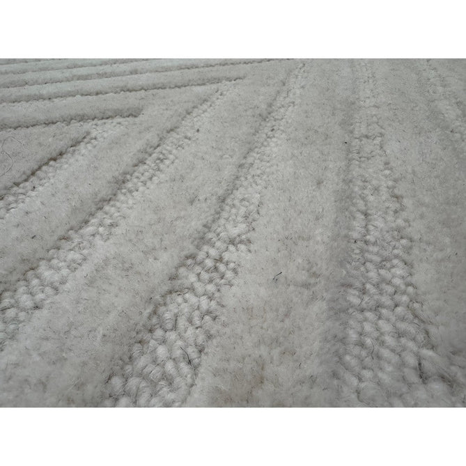 Hague Modern Plain Geometric Hand-Carved Hi-Low 3D Ridged Cut & Loop Pile Textured Wool Ivory Rug-Asiatic Carpets-Rug Love - The Most Loved Rug Store