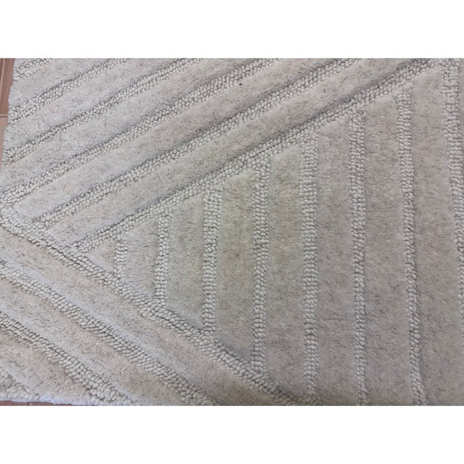 Hague Modern Plain Geometric Hand-Carved Hi-Low 3D Ridged Cut & Loop Pile Textured Wool Ivory Rug-Asiatic Carpets-Rug Love - The Most Loved Rug Store
