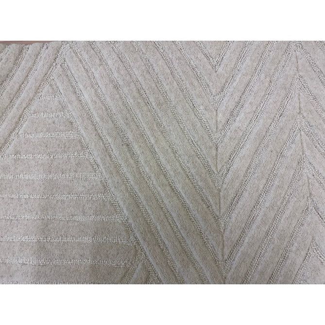 Hague Modern Plain Geometric Hand-Carved Hi-Low 3D Ridged Cut & Loop Pile Textured Wool Ivory Rug-Asiatic Carpets-Rug Love - The Most Loved Rug Store