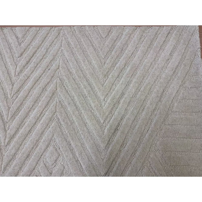 Hague Modern Plain Geometric Hand-Carved Hi-Low 3D Ridged Cut & Loop Pile Textured Wool Ivory Rug-Asiatic Carpets-Rug Love - The Most Loved Rug Store