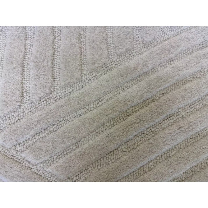 Hague Modern Plain Geometric Hand-Carved Hi-Low 3D Ridged Cut & Loop Pile Textured Wool Ivory Rug-Asiatic Carpets-Rug Love - The Most Loved Rug Store