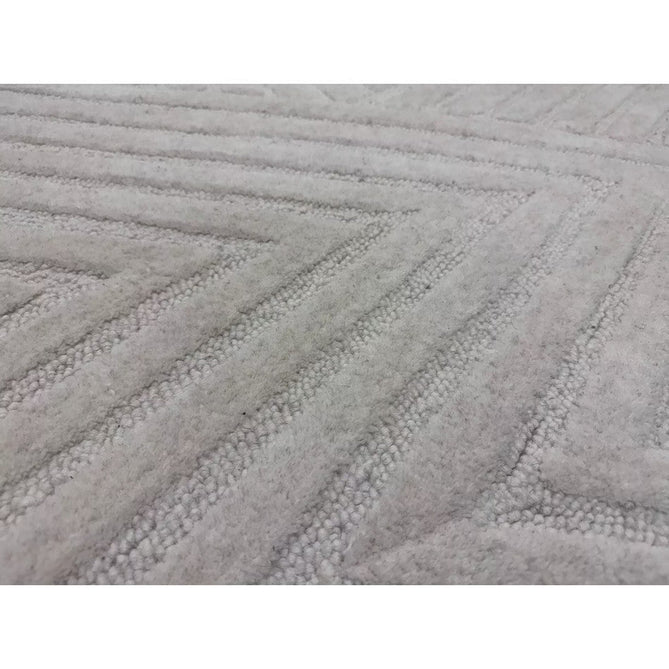 Hague Modern Plain Geometric Hand-Carved Hi-Low 3D Ridged Cut & Loop Pile Textured Wool Ivory Rug-Asiatic Carpets-Rug Love - The Most Loved Rug Store