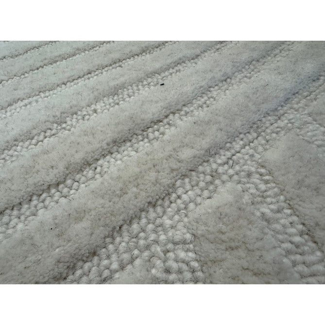 Hague Modern Plain Geometric Hand-Carved Hi-Low 3D Ridged Cut & Loop Pile Textured Wool Ivory Rug-Asiatic Carpets-Rug Love - The Most Loved Rug Store