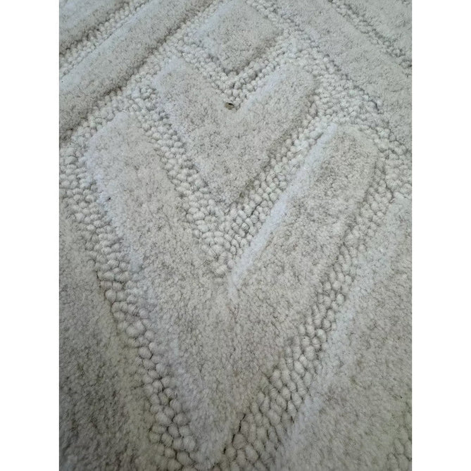 Hague Modern Plain Geometric Hand-Carved Hi-Low 3D Ridged Cut & Loop Pile Textured Wool Ivory Rug-Asiatic Carpets-Rug Love - The Most Loved Rug Store