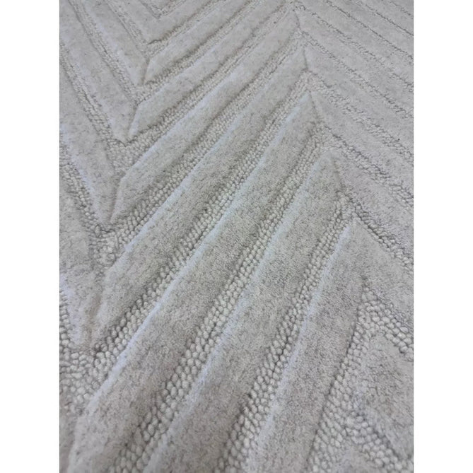 Hague Modern Plain Geometric Hand-Carved Hi-Low 3D Ridged Cut & Loop Pile Textured Wool Ivory Rug-Asiatic Carpets-Rug Love - The Most Loved Rug Store