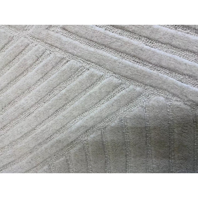Hague Modern Plain Geometric Hand-Carved Hi-Low 3D Ridged Cut & Loop Pile Textured Wool Ivory Rug-Asiatic Carpets-Rug Love - The Most Loved Rug Store