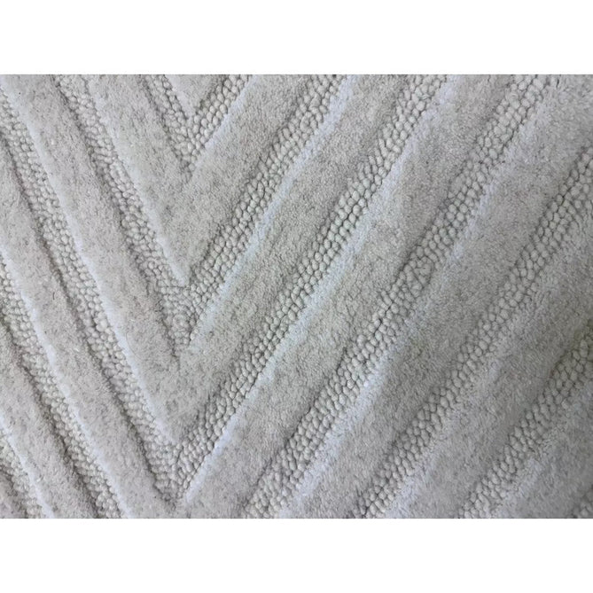 Hague Modern Plain Geometric Hand-Carved Hi-Low 3D Ridged Cut & Loop Pile Textured Wool Ivory Rug-Asiatic Carpets-Rug Love - The Most Loved Rug Store