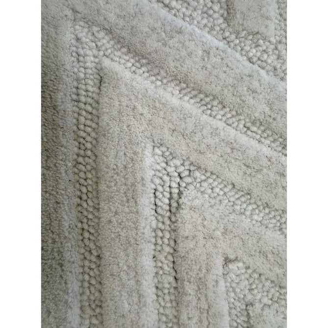 Hague Modern Plain Geometric Hand-Carved Hi-Low 3D Ridged Cut & Loop Pile Textured Wool Ivory Rug-Asiatic Carpets-Rug Love - The Most Loved Rug Store