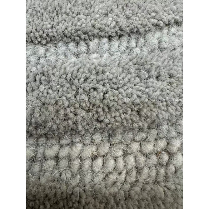 Hague Modern Plain Geometric Hand-Carved Hi-Low 3D Ridged Cut & Loop Pile Textured Wool Muted Grey Rug-Asiatic Carpets-Rug Love - The Most Loved Rug Store
