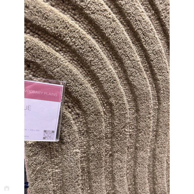 Hague Modern Plain Geometric Hand-Carved Hi-Low 3D Ridged Cut & Loop Pile Textured Wool Sand Rug-Asiatic Carpets-Rug Love - The Most Loved Rug Store