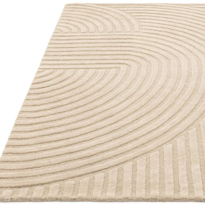 Hague Modern Plain Geometric Hand-Carved Hi-Low 3D Ridged Cut & Loop Pile Textured Wool Sand Rug-Asiatic Carpets-Rug Love - The Most Loved Rug Store