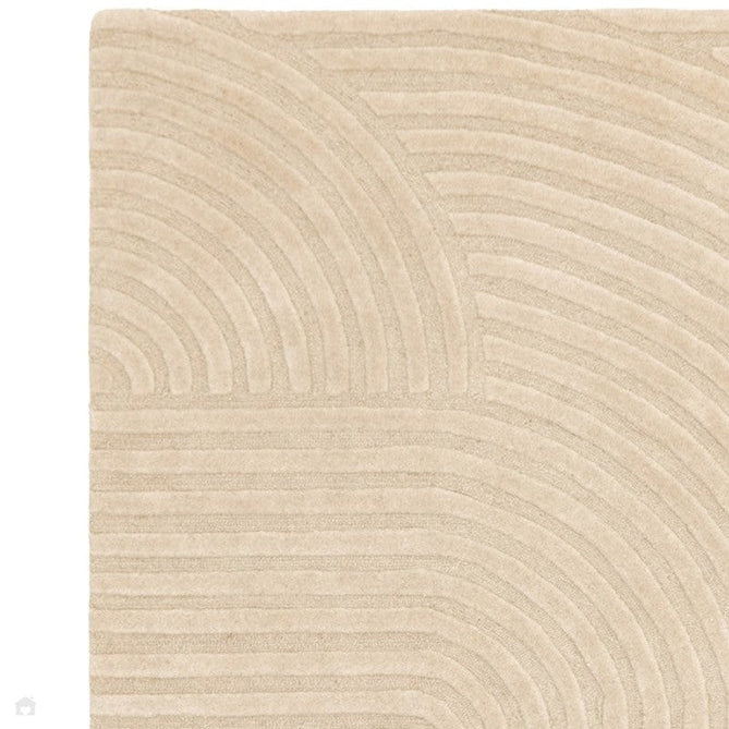 Hague Modern Plain Geometric Hand-Carved Hi-Low 3D Ridged Cut & Loop Pile Textured Wool Sand Rug-Asiatic Carpets-Rug Love - The Most Loved Rug Store