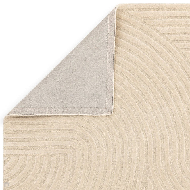 Hague Modern Plain Geometric Hand-Carved Hi-Low 3D Ridged Cut & Loop Pile Textured Wool Sand Rug-Asiatic Carpets-Rug Love - The Most Loved Rug Store