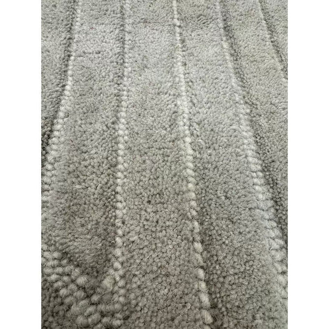 Hague Modern Plain Geometric Hand-Carved Hi-Low 3D Ridged Cut & Loop Pile Textured Wool Stone Grey Rug-Asiatic Carpets-Rug Love - The Most Loved Rug Store