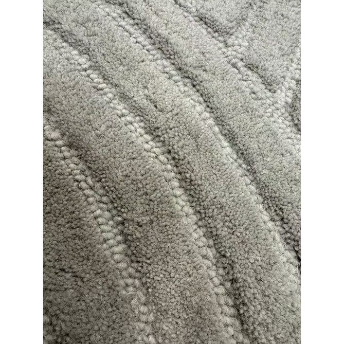 Hague Modern Plain Geometric Hand-Carved Hi-Low 3D Ridged Cut & Loop Pile Textured Wool Stone Grey Rug-Asiatic Carpets-Rug Love - The Most Loved Rug Store