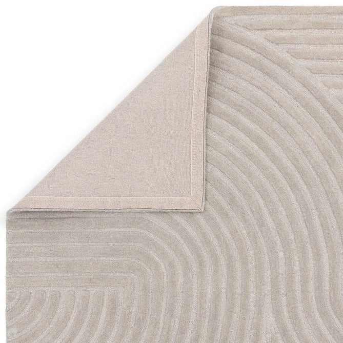 Hague Modern Plain Geometric Hand-Carved Hi-Low 3D Ridged Cut & Loop Pile Textured Wool Stone Grey Rug-Asiatic Carpets-Rug Love - The Most Loved Rug Store