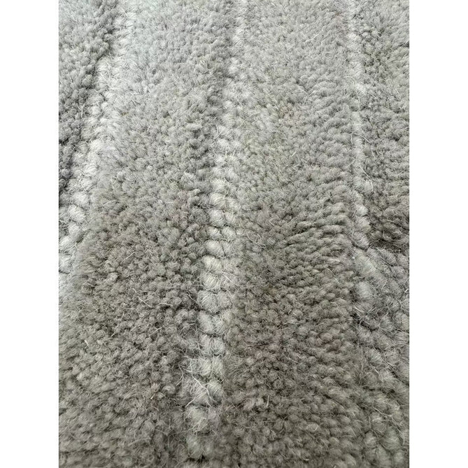 Hague Modern Plain Geometric Hand-Carved Hi-Low 3D Ridged Cut & Loop Pile Textured Wool Stone Grey Rug-Asiatic Carpets-Rug Love - The Most Loved Rug Store