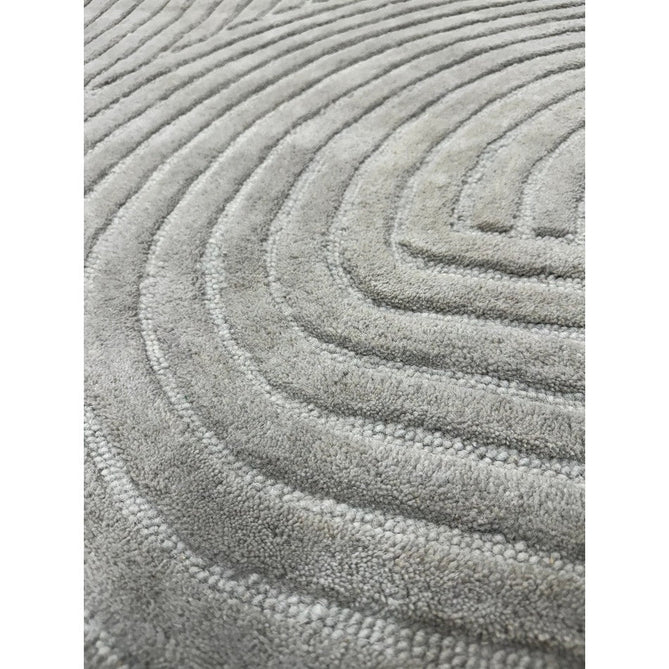 Hague Modern Plain Geometric Hand-Carved Hi-Low 3D Ridged Cut & Loop Pile Textured Wool Stone Grey Rug-Asiatic Carpets-Rug Love - The Most Loved Rug Store