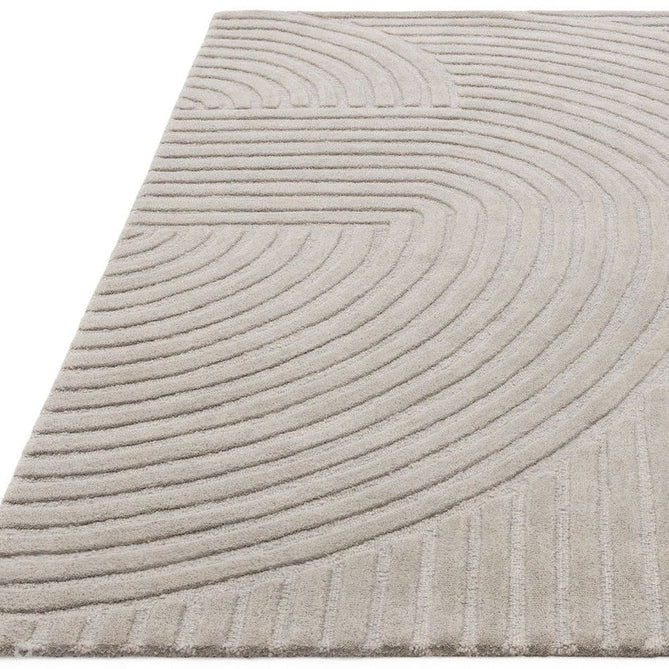 Hague Modern Plain Geometric Hand-Carved Hi-Low 3D Ridged Cut & Loop Pile Textured Wool Stone Grey Rug-Asiatic Carpets-Rug Love - The Most Loved Rug Store