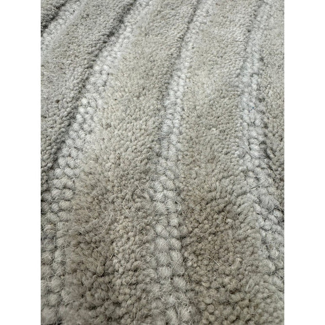 Hague Modern Plain Geometric Hand-Carved Hi-Low 3D Ridged Cut & Loop Pile Textured Wool Stone Grey Rug-Asiatic Carpets-Rug Love - The Most Loved Rug Store