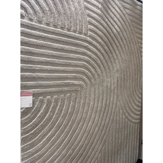 Hague Modern Plain Geometric Hand-Carved Hi-Low 3D Ridged Cut & Loop Pile Textured Wool Stone Grey Rug-Asiatic Carpets-Rug Love - The Most Loved Rug Store