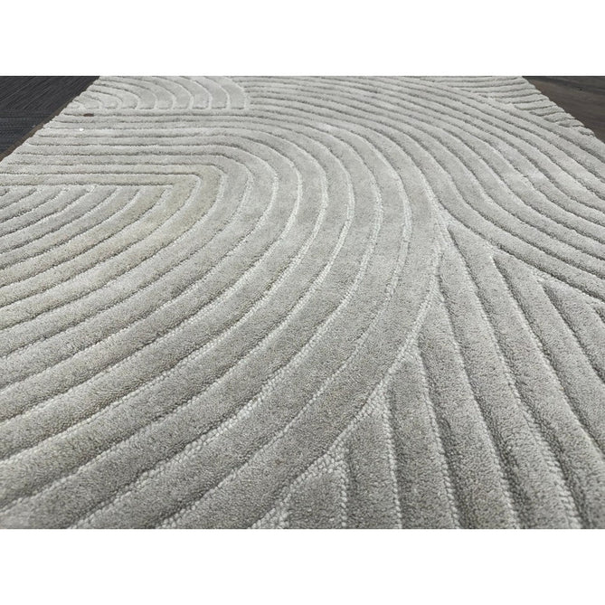 Hague Modern Plain Geometric Hand-Carved Hi-Low 3D Ridged Cut & Loop Pile Textured Wool Stone Grey Rug-Asiatic Carpets-Rug Love - The Most Loved Rug Store