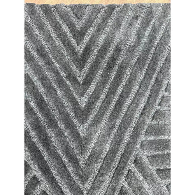 Hague Modern Plain Geometric Hand-Carved Hi-Low 3D Ridged Cut & Loop Pile Textured Wool Teal Rug-Asiatic Carpets-Rug Love - The Most Loved Rug Store