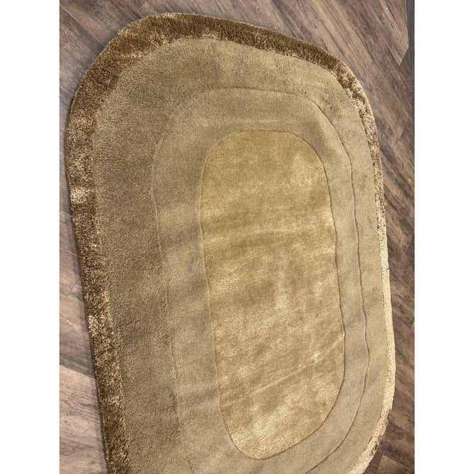 Halo Modern Plain Graduating Ombre Hand-Carved Hi-Low Textured Matt Wool Contrast Viscose Shimmer Border Sage Green Oval Rug-Asiatic Carpets-Rug Love - The Most Loved Rug Store