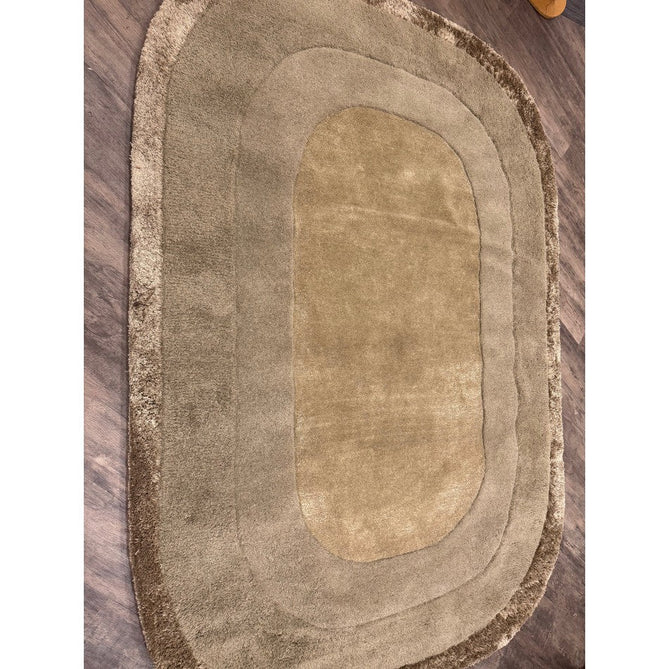 Halo Modern Plain Graduating Ombre Hand-Carved Hi-Low Textured Matt Wool Contrast Viscose Shimmer Border Sage Green Oval Rug-Asiatic Carpets-Rug Love - The Most Loved Rug Store