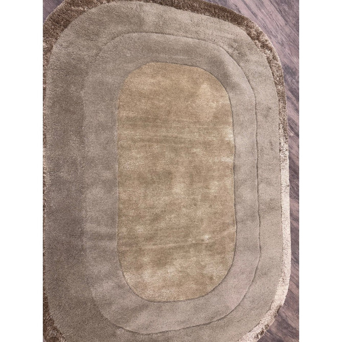 Halo Modern Plain Graduating Ombre Hand-Carved Hi-Low Textured Matt Wool Contrast Viscose Shimmer Border Sage Green Oval Rug-Asiatic Carpets-Rug Love - The Most Loved Rug Store