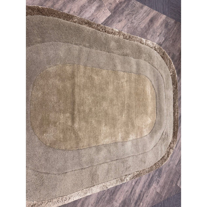 Halo Modern Plain Graduating Ombre Hand-Carved Hi-Low Textured Matt Wool Contrast Viscose Shimmer Border Sage Green Oval Rug-Asiatic Carpets-Rug Love - The Most Loved Rug Store