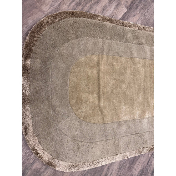 Halo Modern Plain Graduating Ombre Hand-Carved Hi-Low Textured Matt Wool Contrast Viscose Shimmer Border Sage Green Oval Rug-Asiatic Carpets-Rug Love - The Most Loved Rug Store