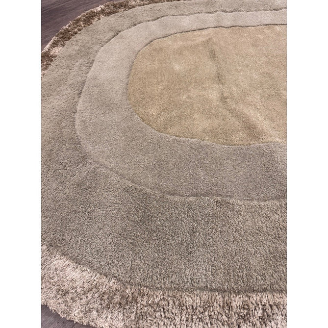 Halo Modern Plain Graduating Ombre Hand-Carved Hi-Low Textured Matt Wool Contrast Viscose Shimmer Border Sage Green Oval Rug-Asiatic Carpets-Rug Love - The Most Loved Rug Store