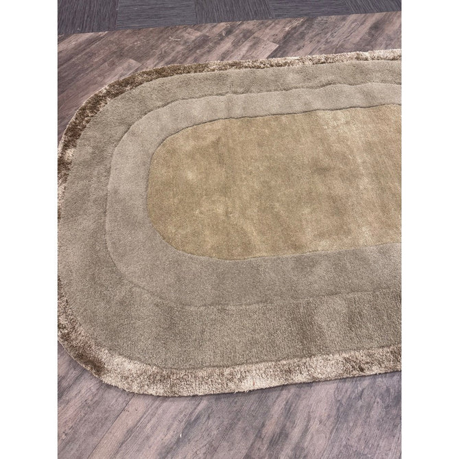 Halo Modern Plain Graduating Ombre Hand-Carved Hi-Low Textured Matt Wool Contrast Viscose Shimmer Border Sage Green Oval Rug-Asiatic Carpets-Rug Love - The Most Loved Rug Store